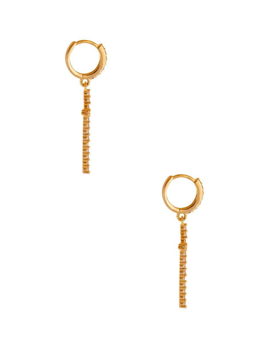 Aretes de cruz con acabado pavé 4