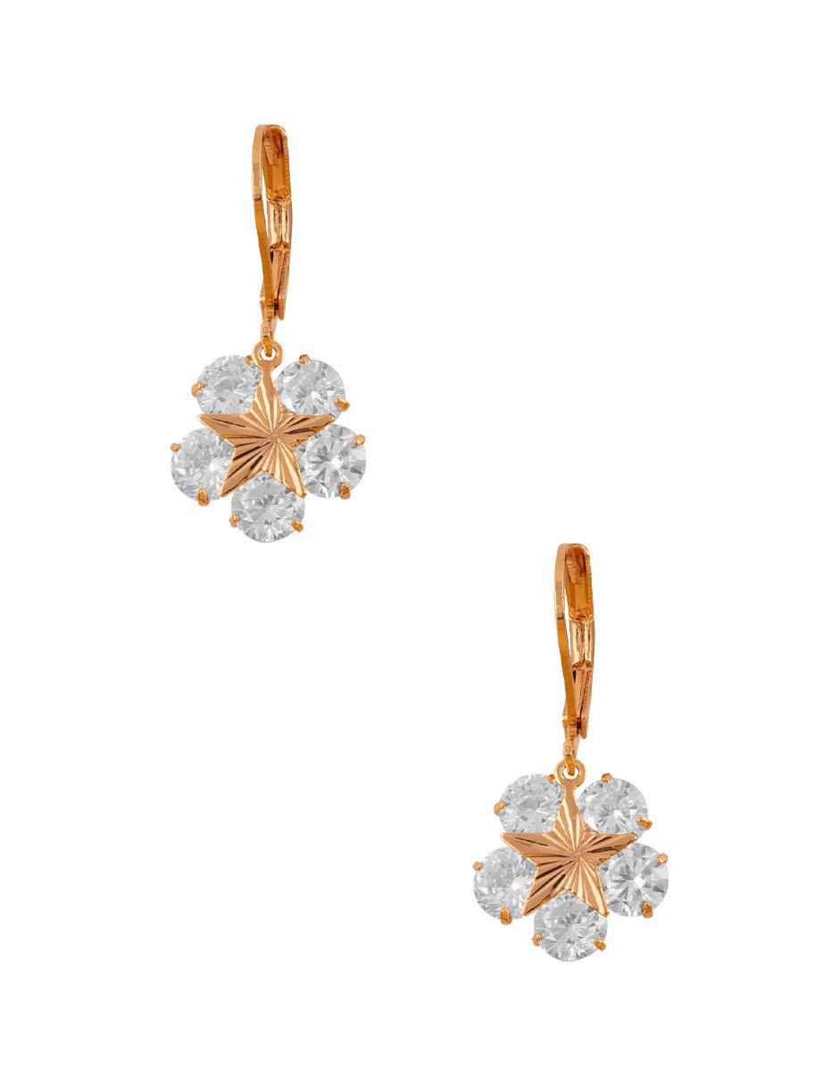 Aretes de flor con acabado pavé Aretes de flor con acabado pavé