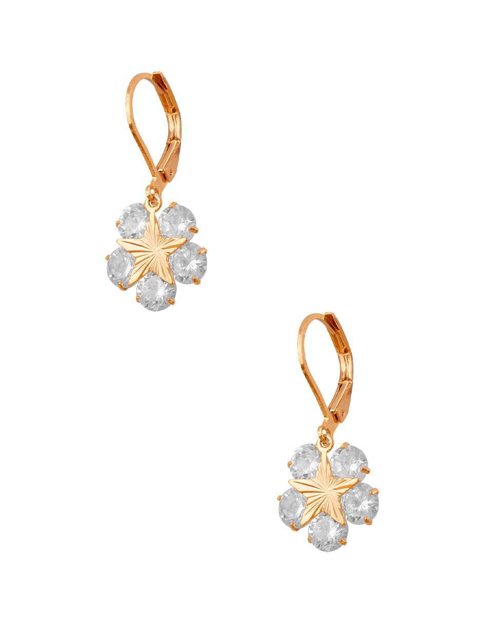 Aretes de flor con acabado pavé 3