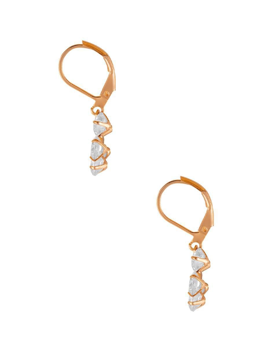 Aretes de flor con acabado pavé 4