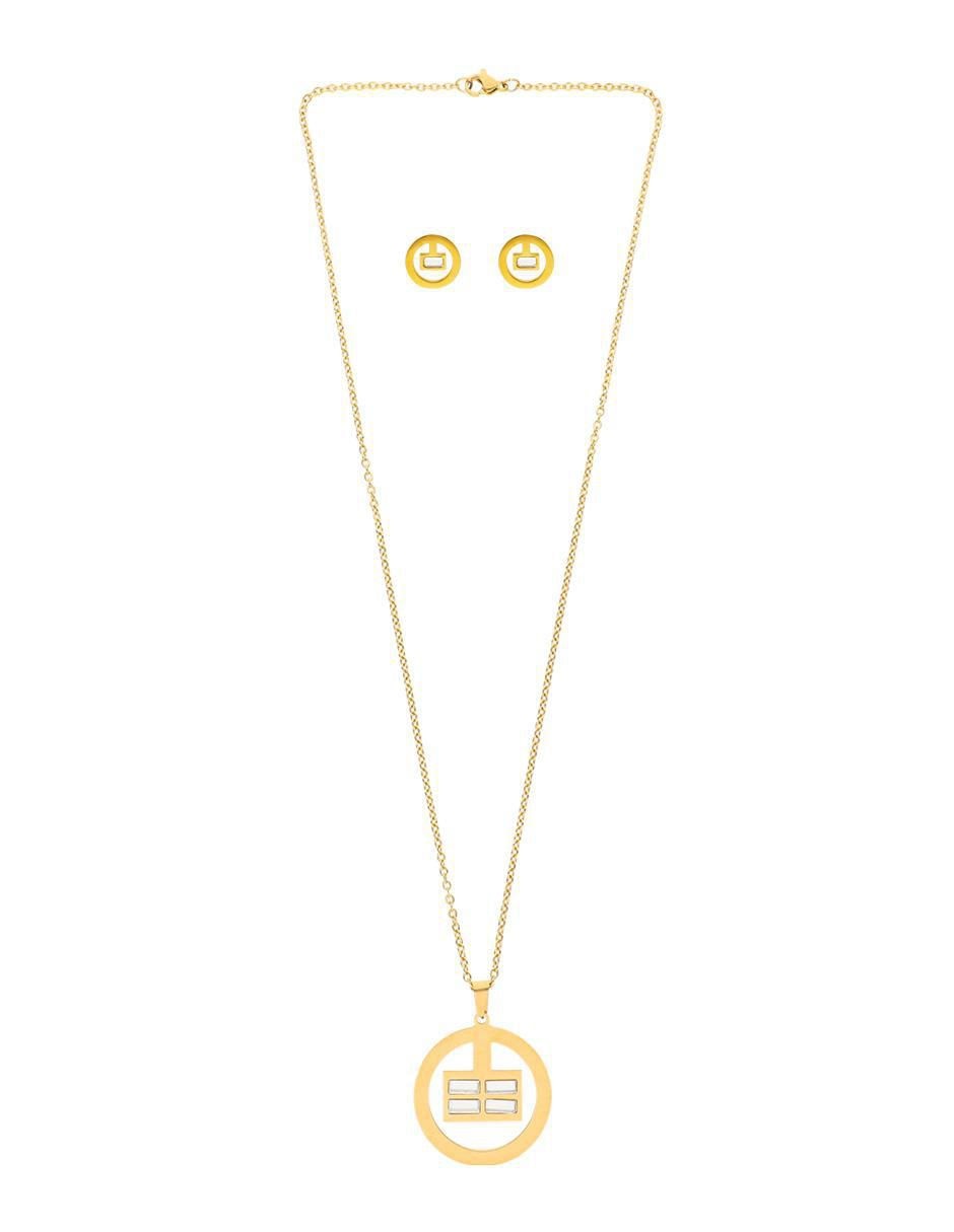 Aretes y collar circular 1