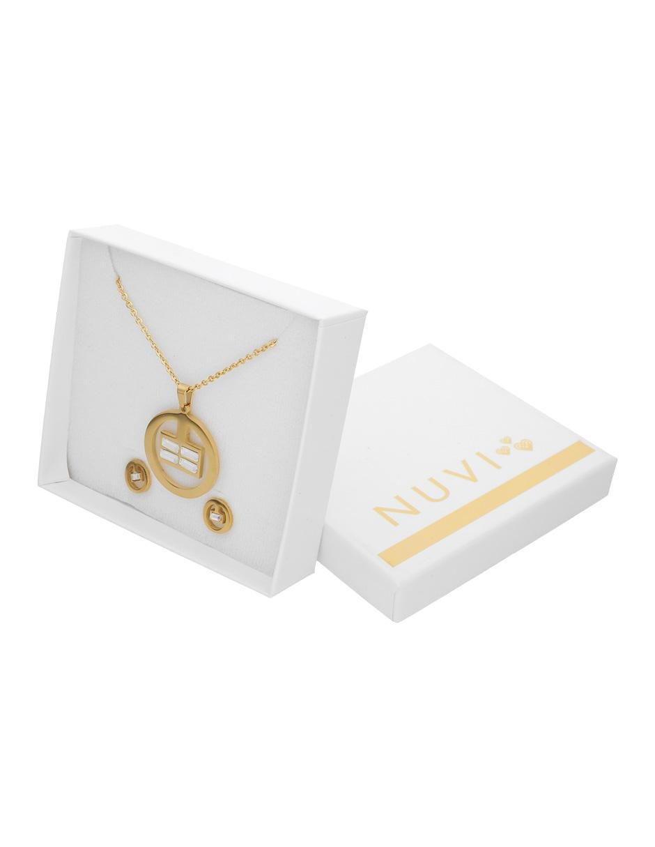 Aretes y collar circular 2