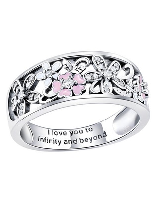Anillo de flor Flowers P 925 de plata zirconia brillante