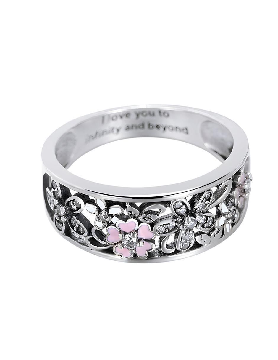 Anillo de flor Flowers P 925 de plata zirconia brillante 4