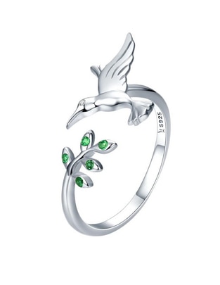 Anillo de colibrí Nature de plata circonita brillante Anillo de colibrí Nature de plata circonita brillante