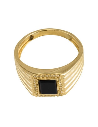 Anillo redondo 10 k de oro zirconia brillante