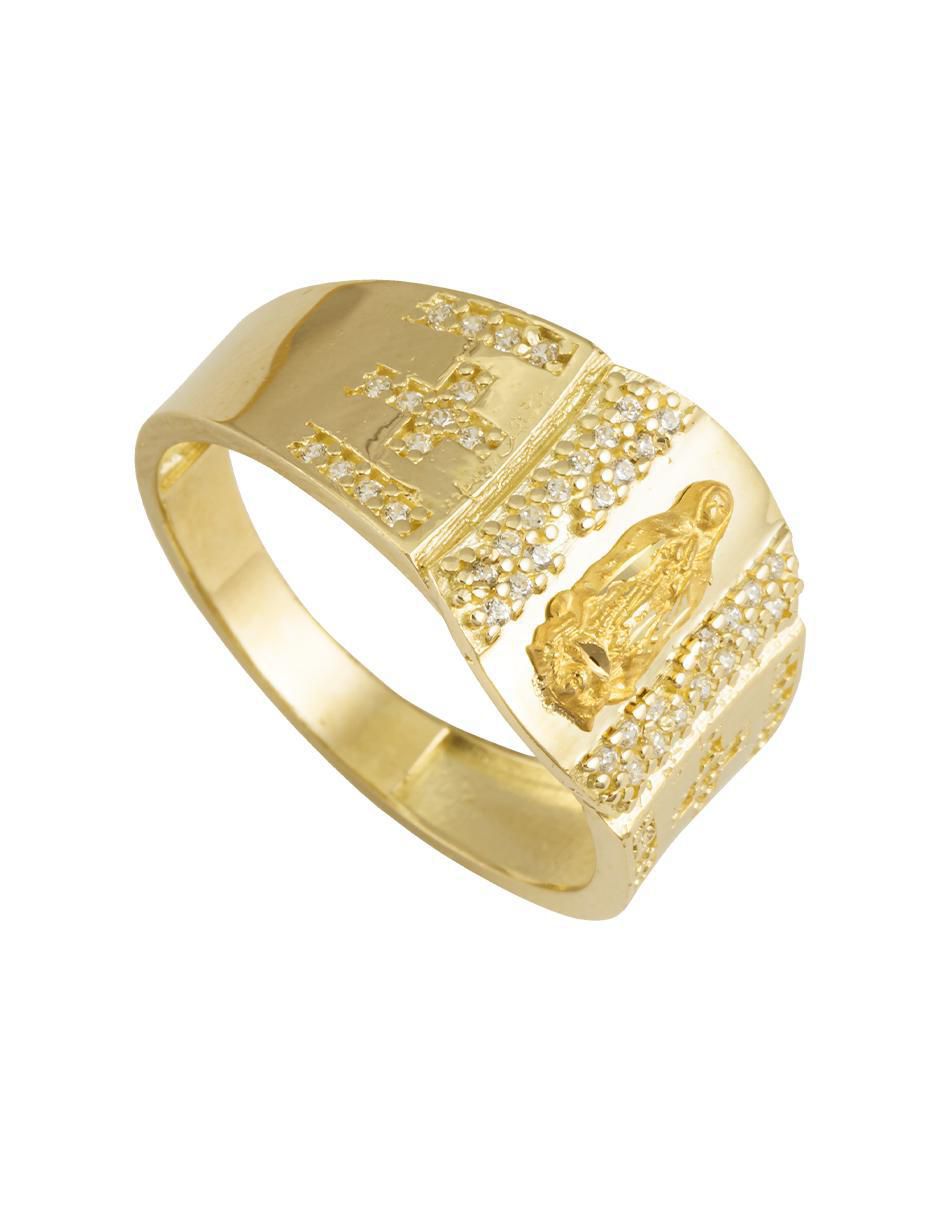 Anillo redondo 10 k de oro zirconia brillante 5