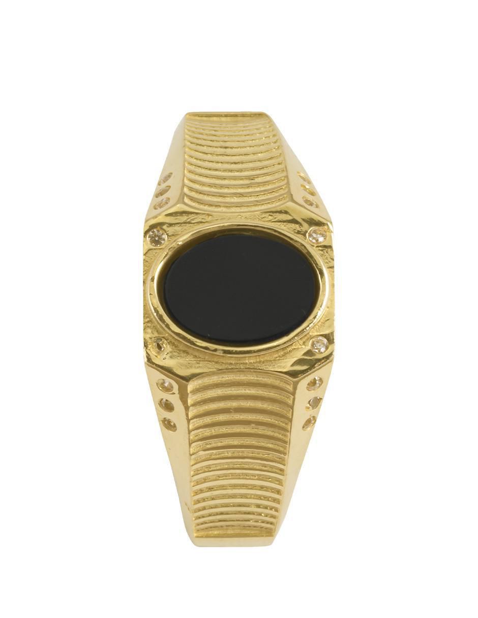 Anillo redondo 10 k de oro zirconia brillante