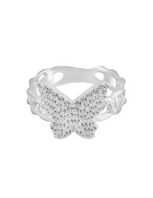 Anillo redondo P 925 de plata zirconia brillante