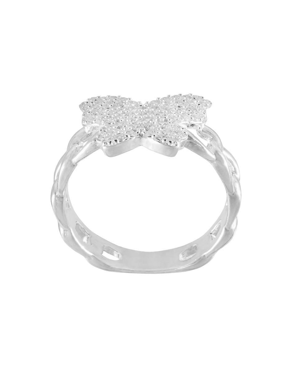Anillo redondo P 925 de plata zirconia brillante