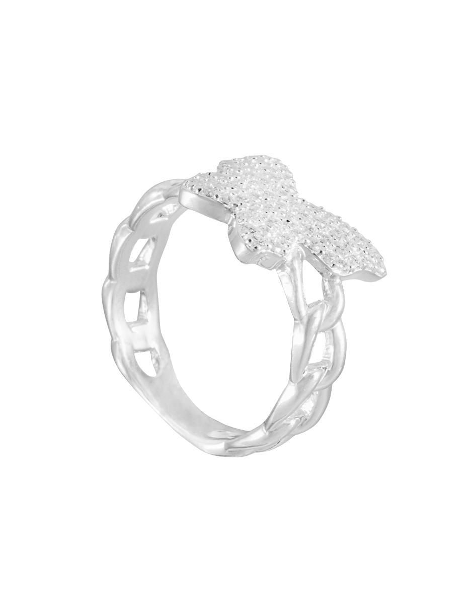 Anillo redondo P 925 de plata zirconia brillante