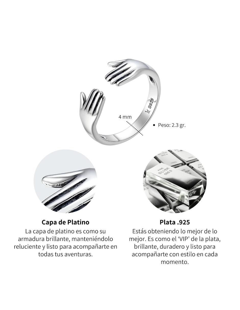 Anillo de mano Beauty P 925 de plata brillante