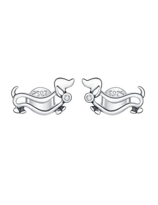 Broqueles de perro Pets de plata P 925 con acabado brillante