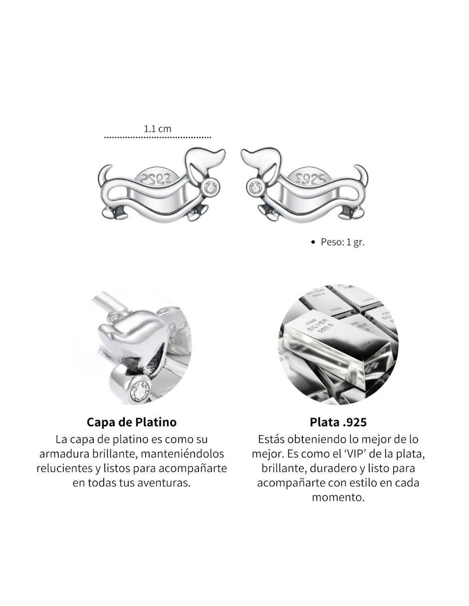 Broqueles de perro Pets de plata P 925 con acabado brillante 5