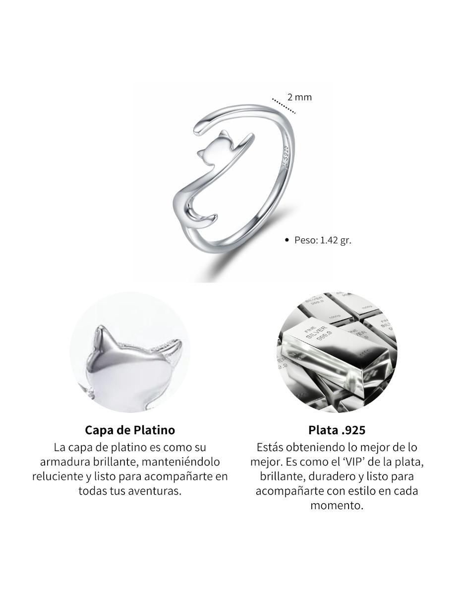 Anillo de gato Pets P 925 de plata brillante