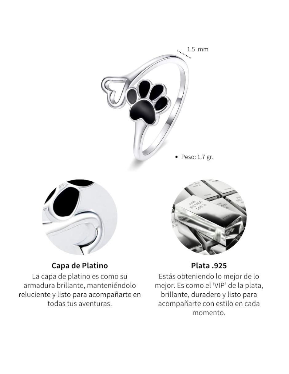 Anillo de corazón Pets P 925 de plata brillante