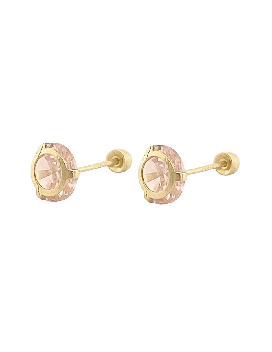 Broqueles redondos de oro 14 K con acabado brillante 2