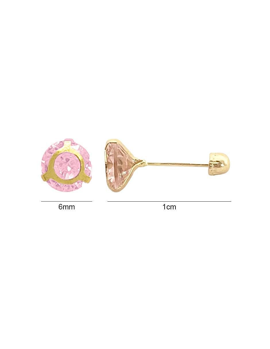 Broqueles redondos de oro 14 K con acabado brillante 6