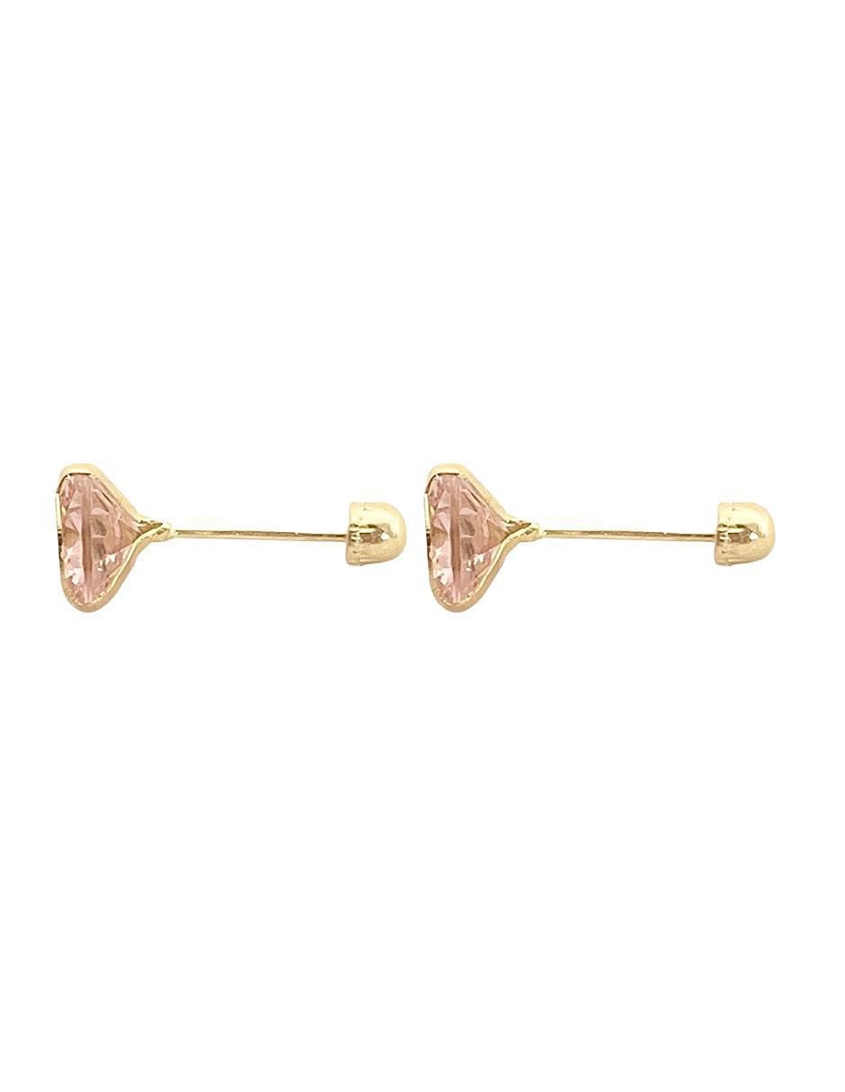 Broqueles redondos de oro 14 K con acabado brillante 3