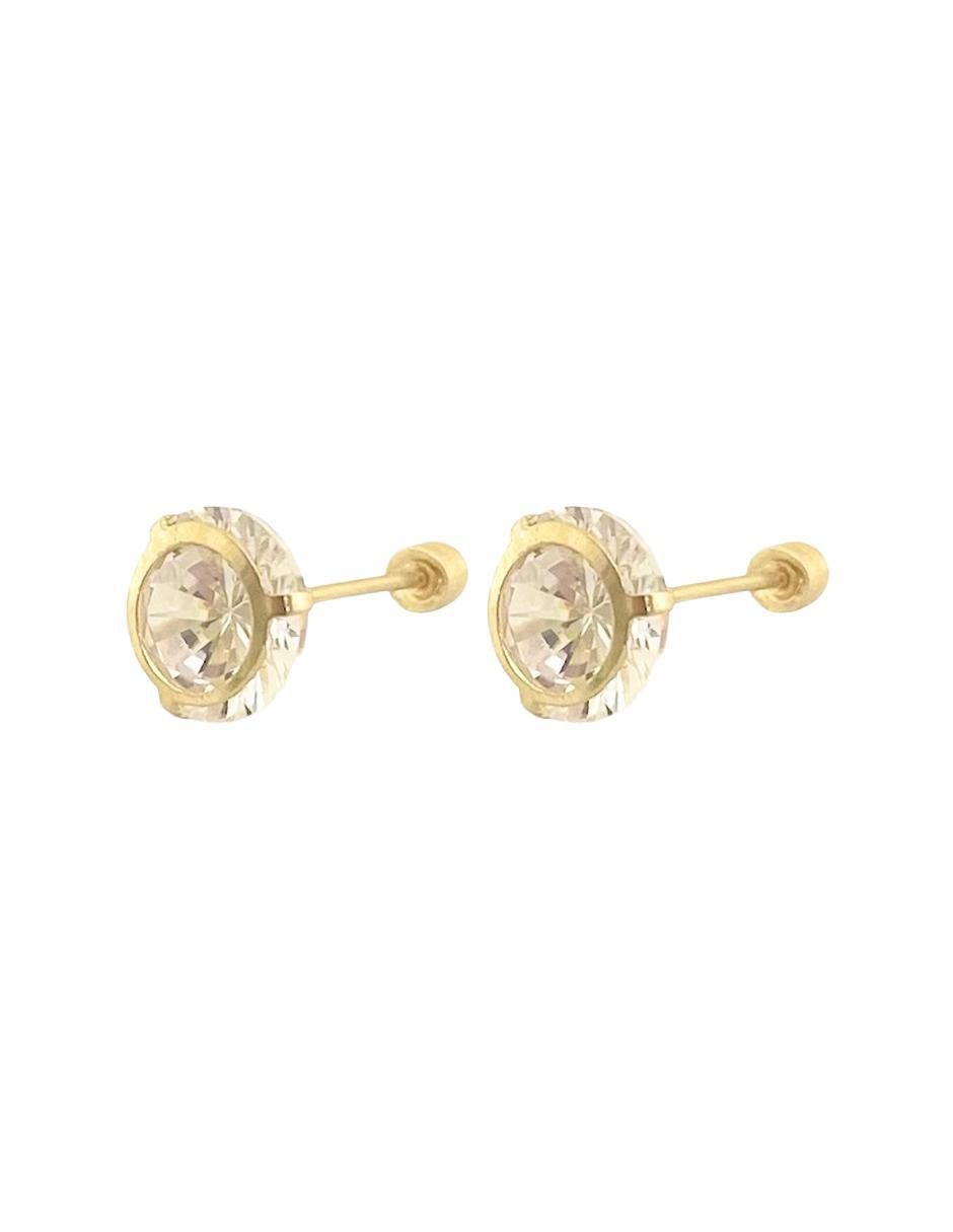 Broqueles redondos de oro 14 K con acabado brillante 2