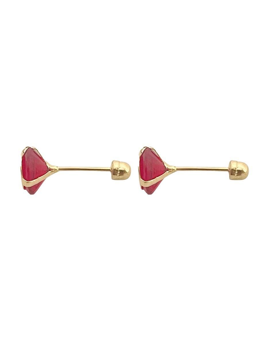 Broqueles redondos de oro 14 K con acabado brillante 3