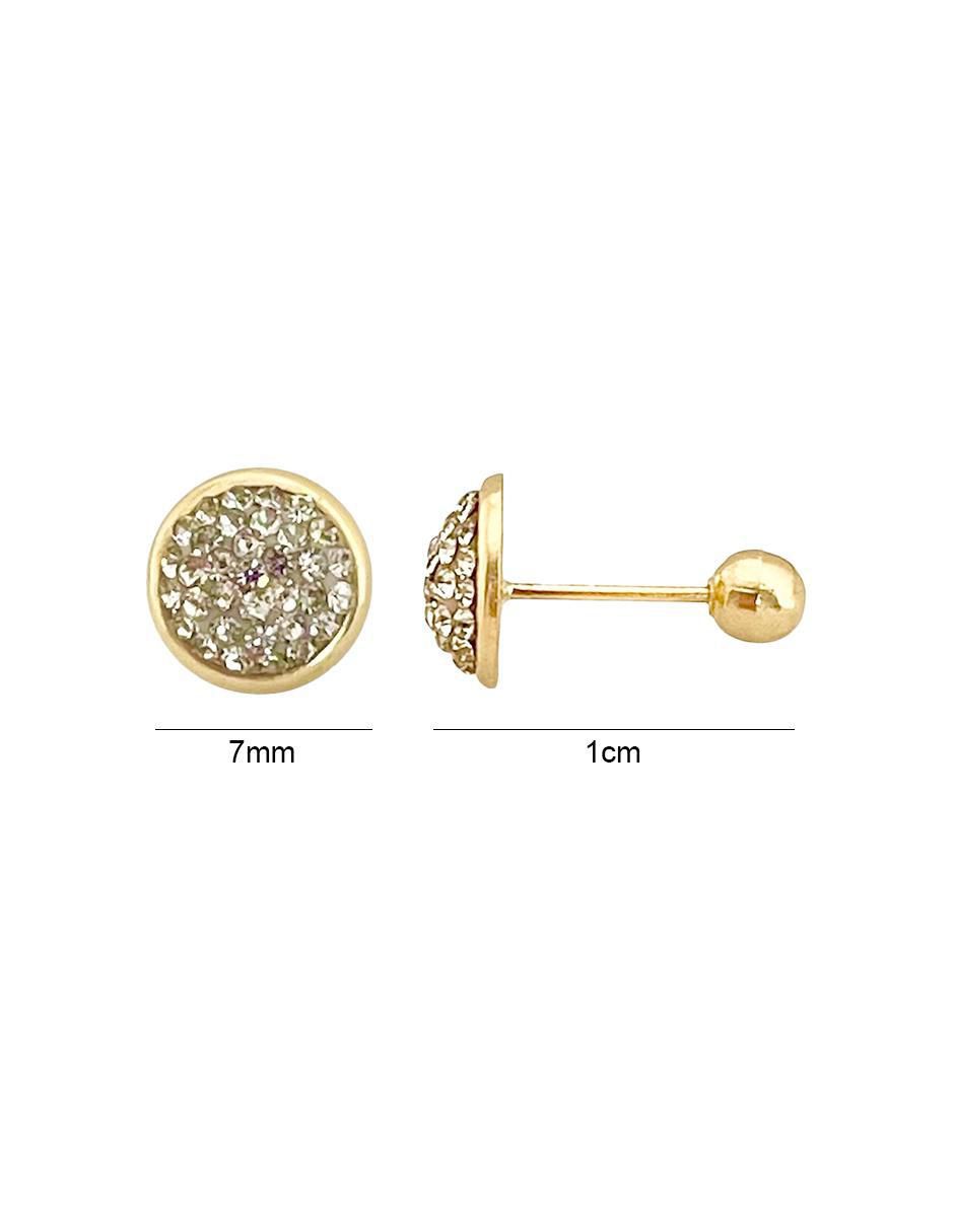 Broqueles redondos de oro 14 K con acabado brillante 6