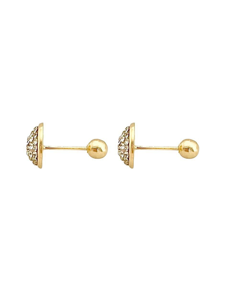 Broqueles redondos de oro 14 K con acabado brillante 5