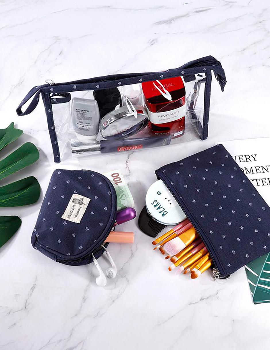 Set cosmetiquera para maquillaje 3 piezas para mujer 5