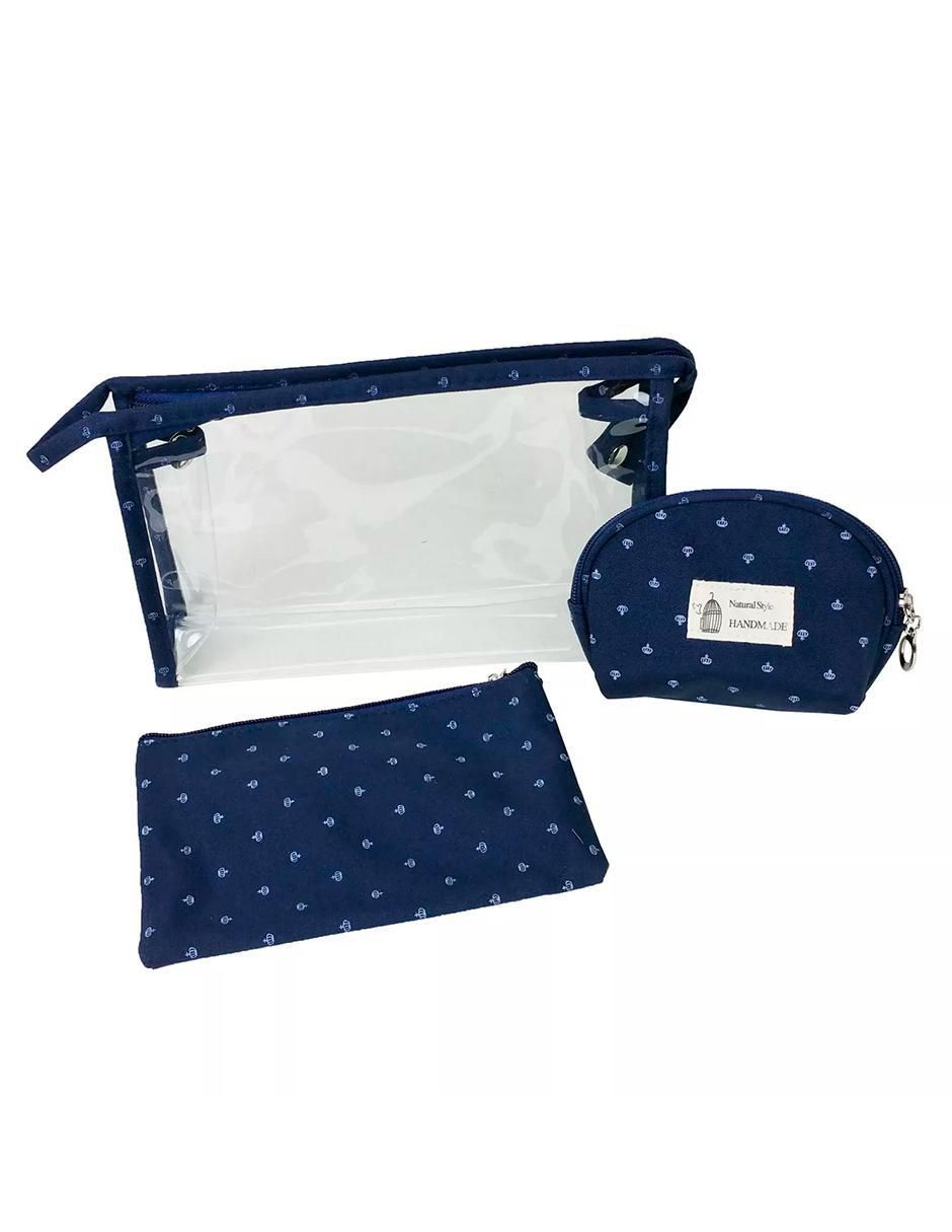 Set cosmetiquera para maquillaje 3 piezas para mujer 7