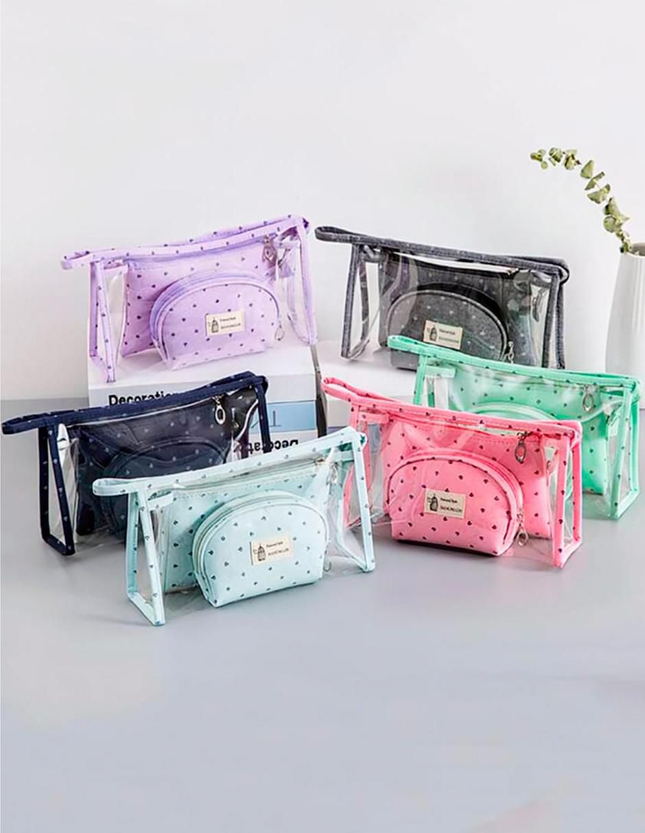 Set cosmetiquera para maquillaje 3 piezas para mujer 3