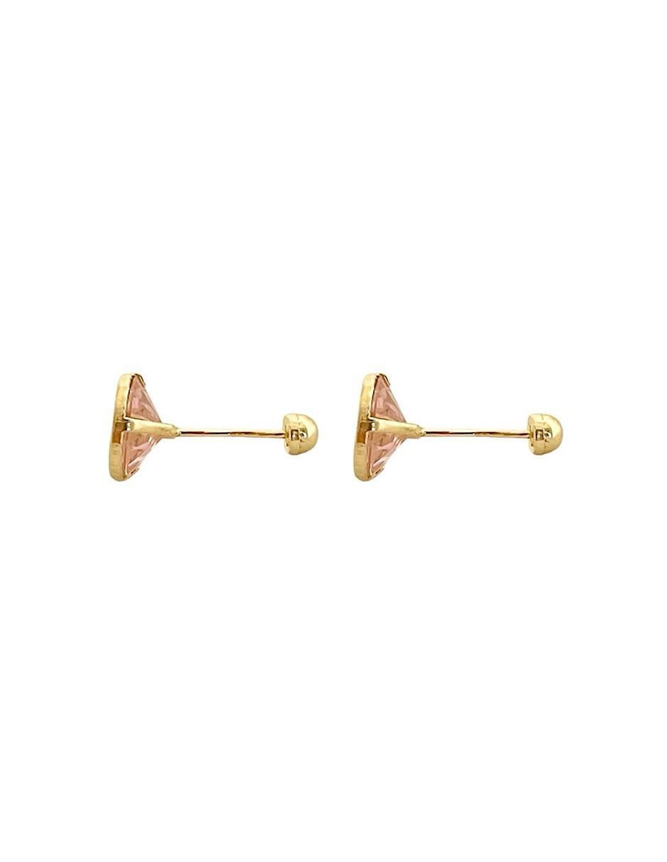 Broqueles redondos de oro 14 K con acabado diamantado 5