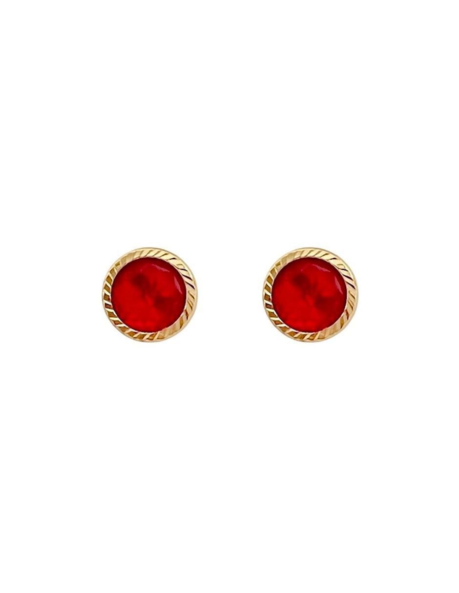 Broqueles redondos de oro 14 K con acabado diamantado Broqueles redondos de oro 14 K con acabado diamantado
