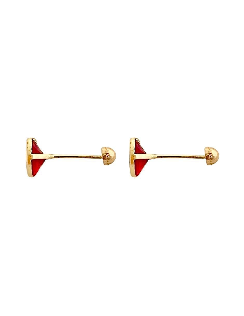Broqueles redondos de oro 14 K con acabado diamantado 5