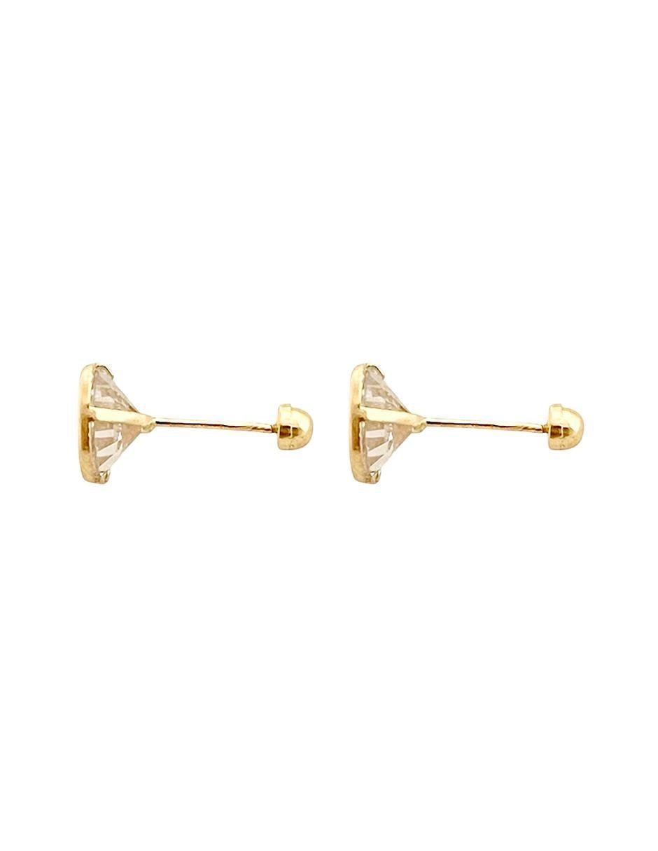 Broqueles redondos de oro 14 K con acabado diamantado 5