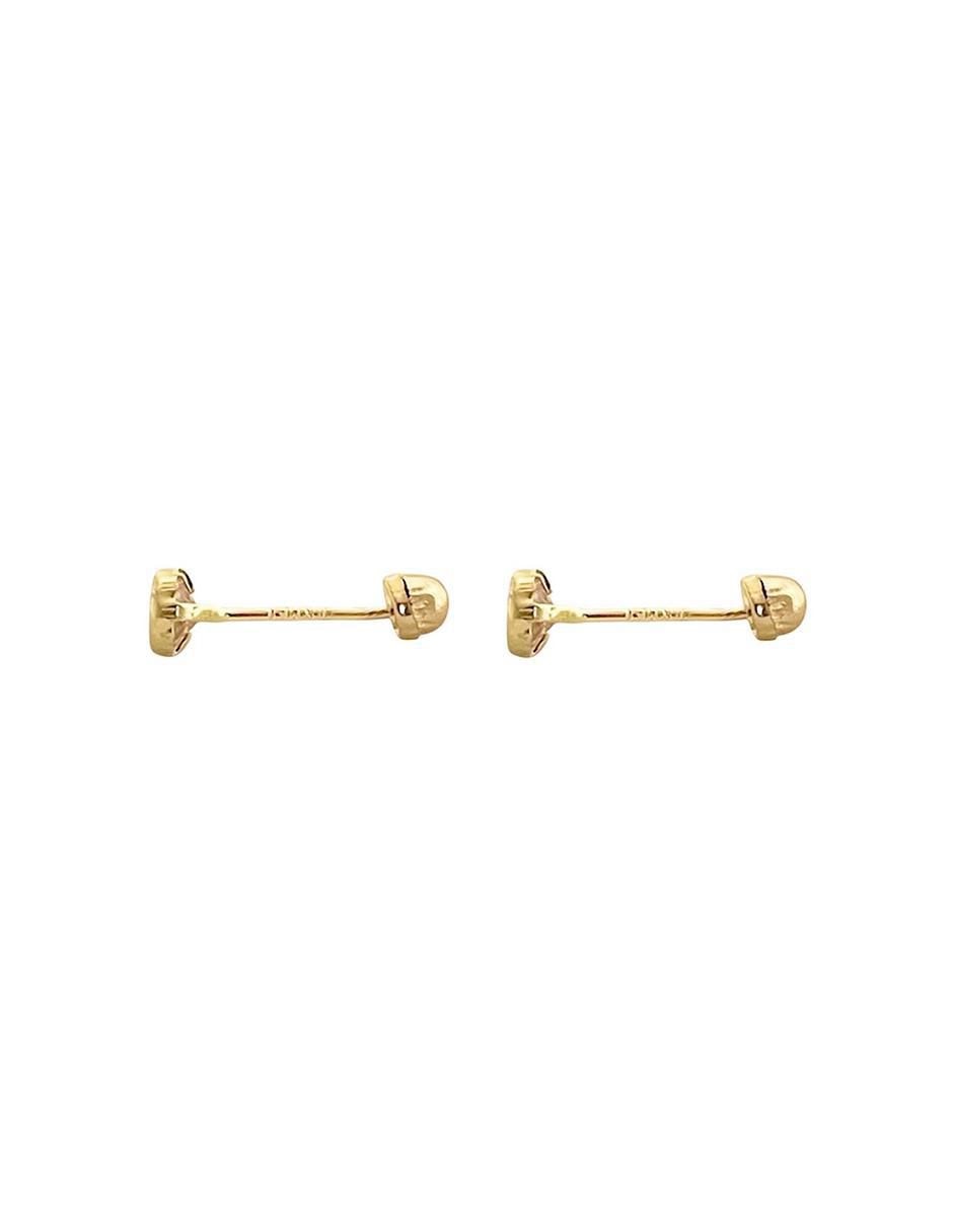 Broqueles redondos de oro 14 K con acabado diamantado 4