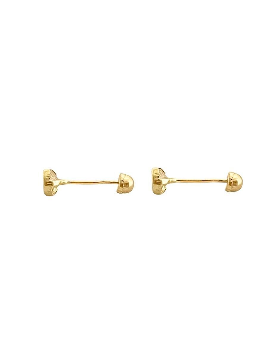 Broqueles redondos de oro 14 K con acabado diamantado 4