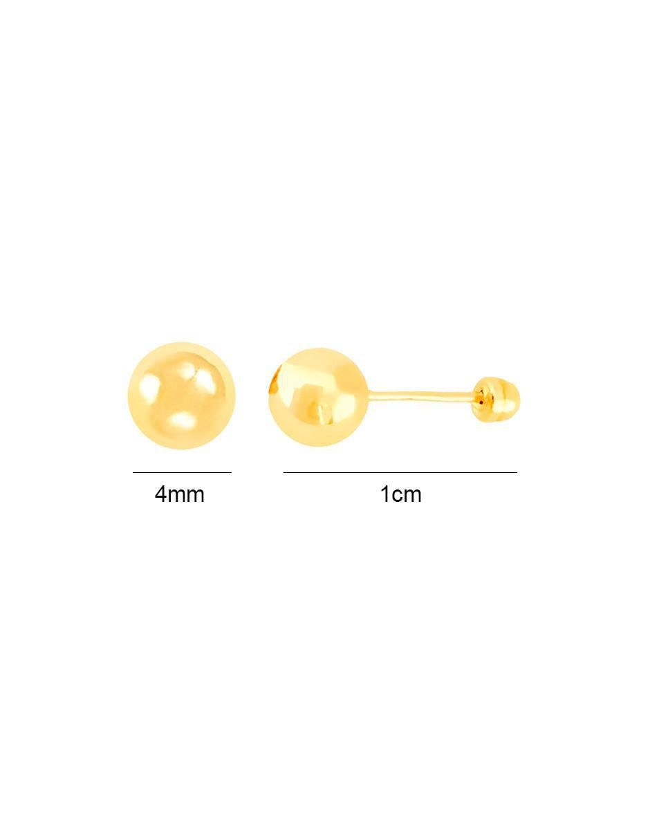 Broqueles de esfera de oro 10 K con acabado brillante 5