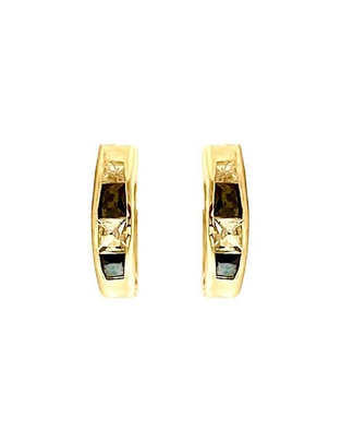 Aretes redondos de oro 10 K con acabado brillante