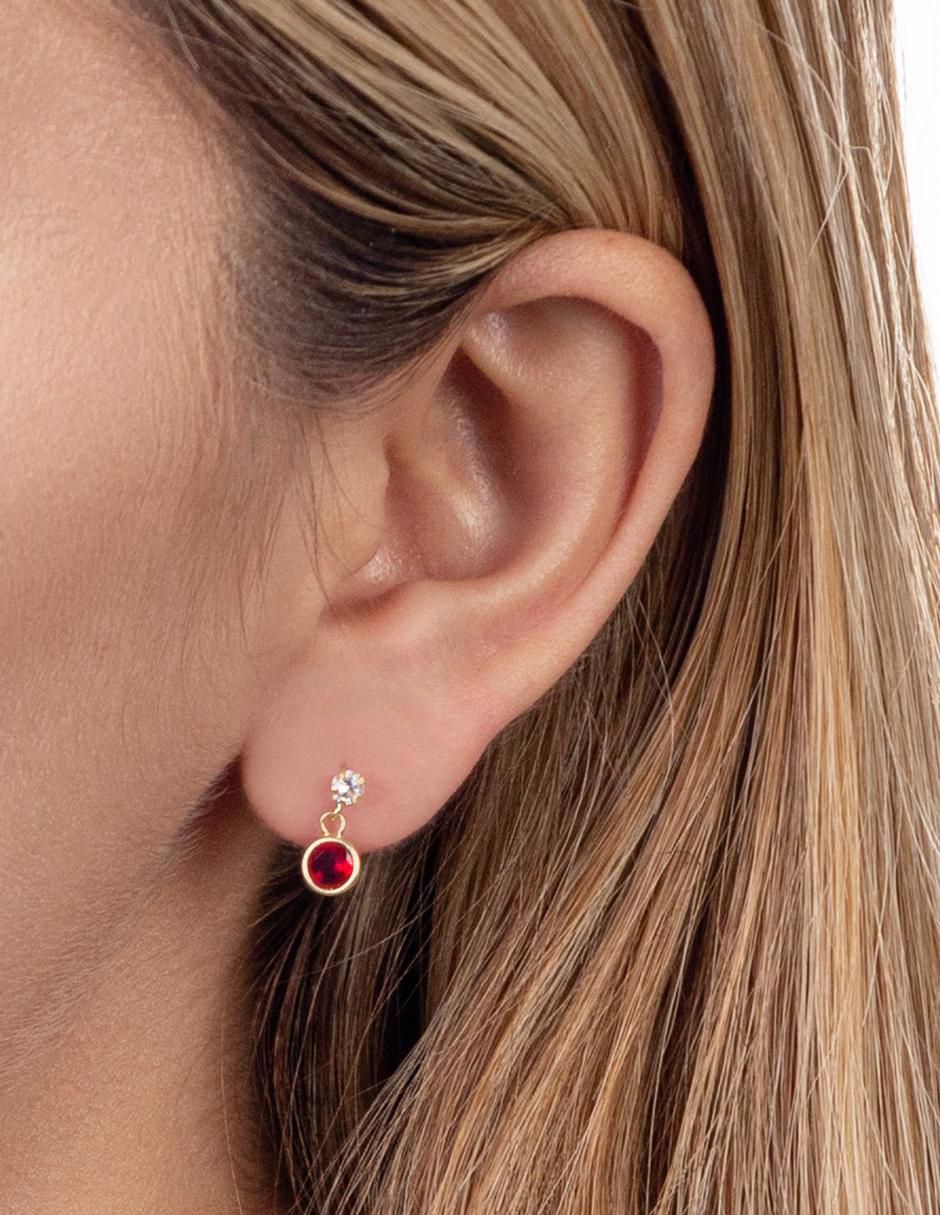 Aretes redondos de oro 10 K con acabado brillante 2