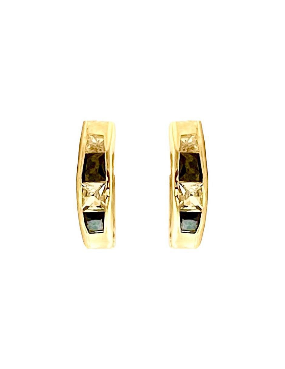 Aretes redondos de oro 14 K con acabado brillante Aretes redondos de oro 14 K con acabado brillante