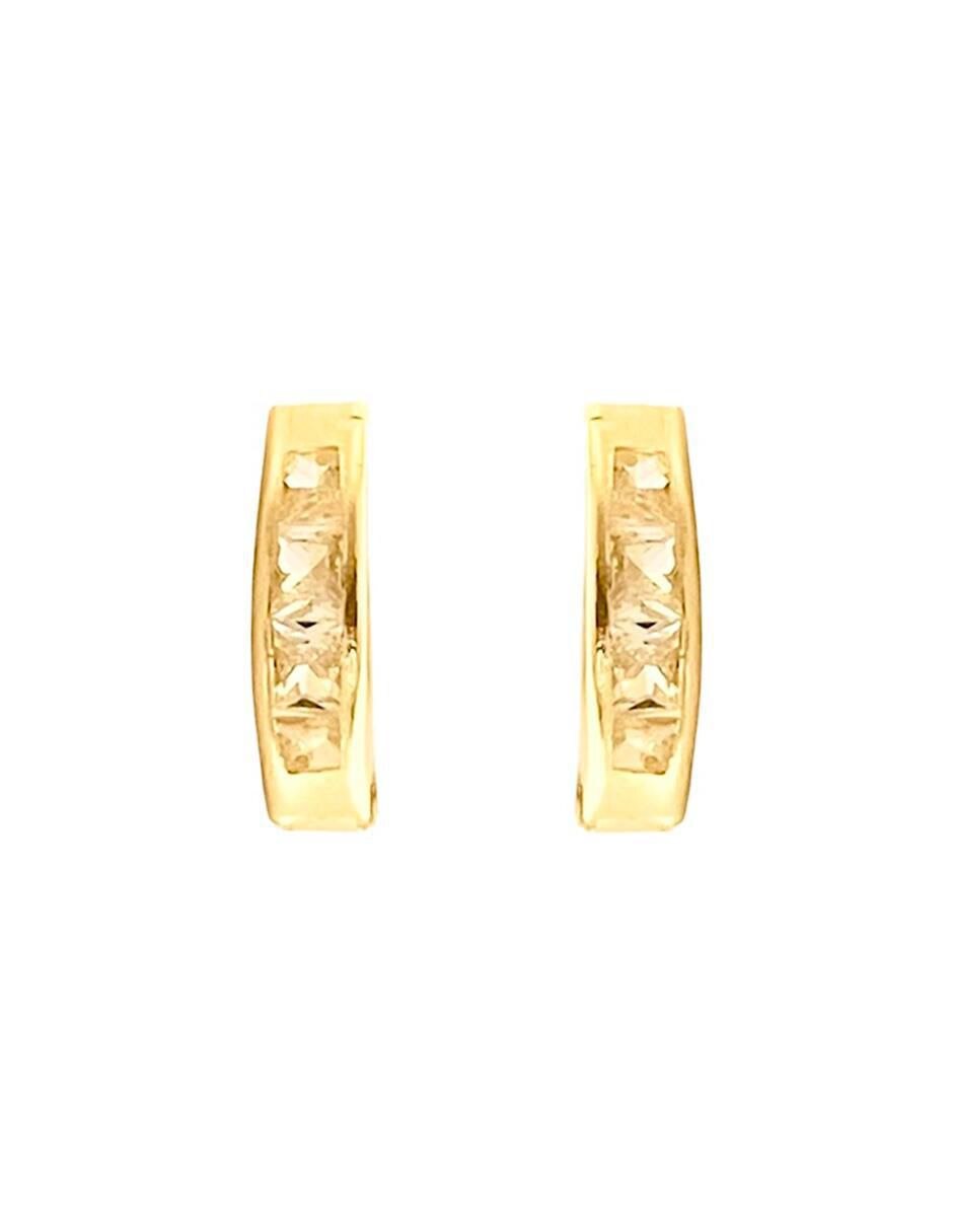 Aretes redondos de oro 10 K con acabado brillante 4