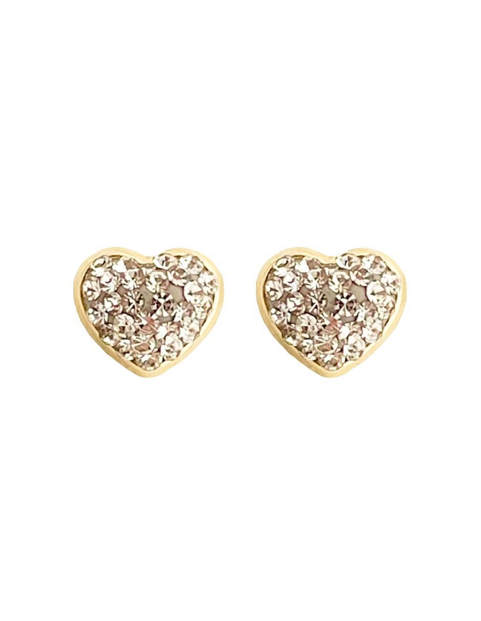 Broqueles de corazón de oro 14 K con acabado brillante Broqueles de corazón de oro 14 K con acabado brillante