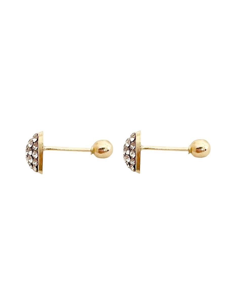 Broqueles de corazón de oro 14 K con acabado brillante 4