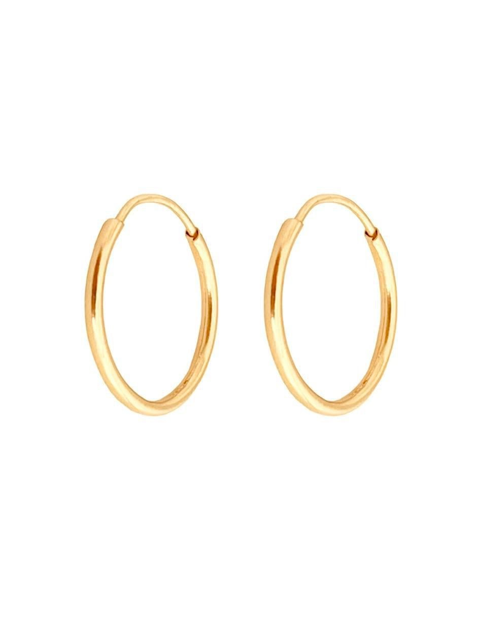 Arracadas Lenna de oro 14 K con acabado liso