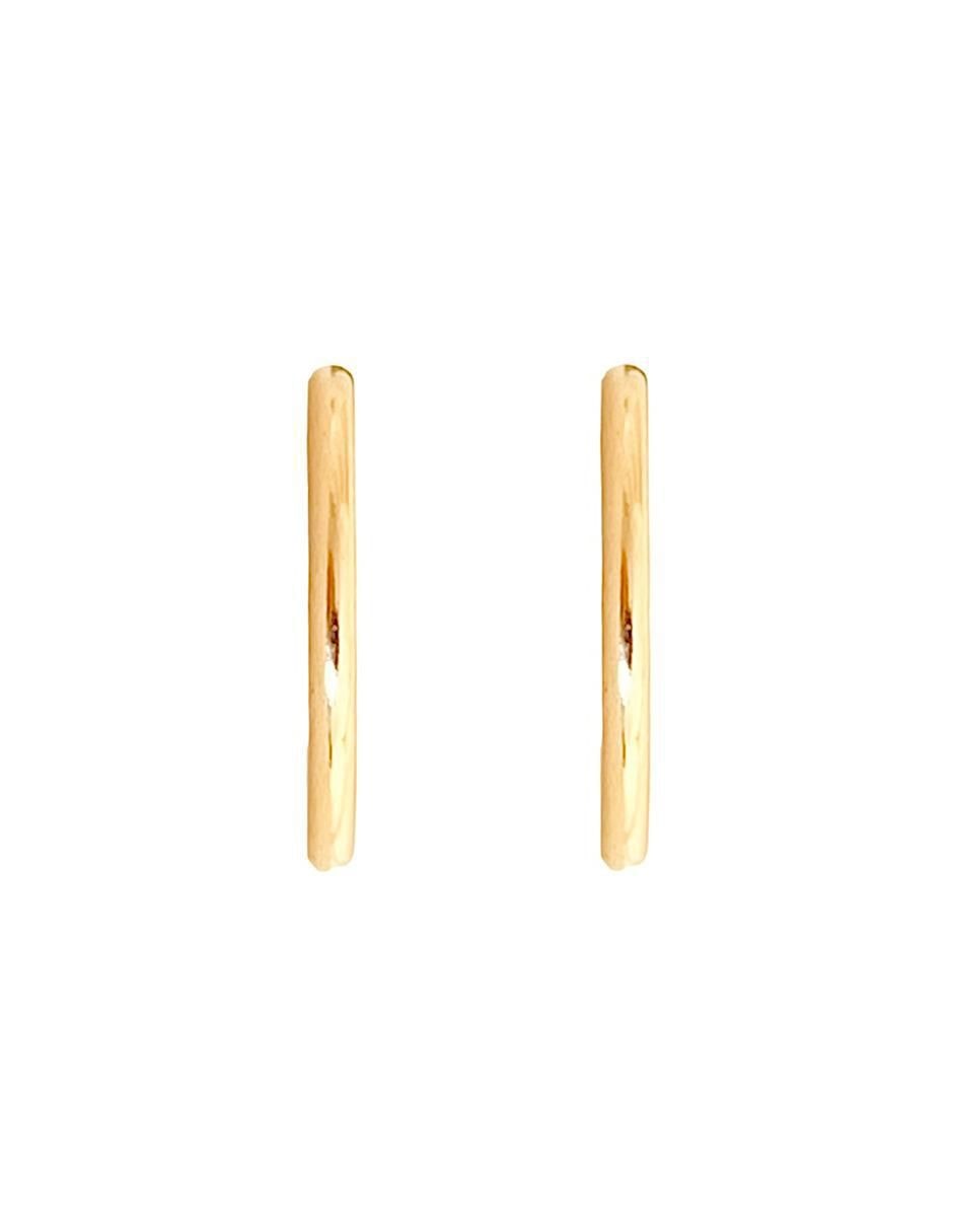 Arracadas Lenna de oro 14 K con acabado liso