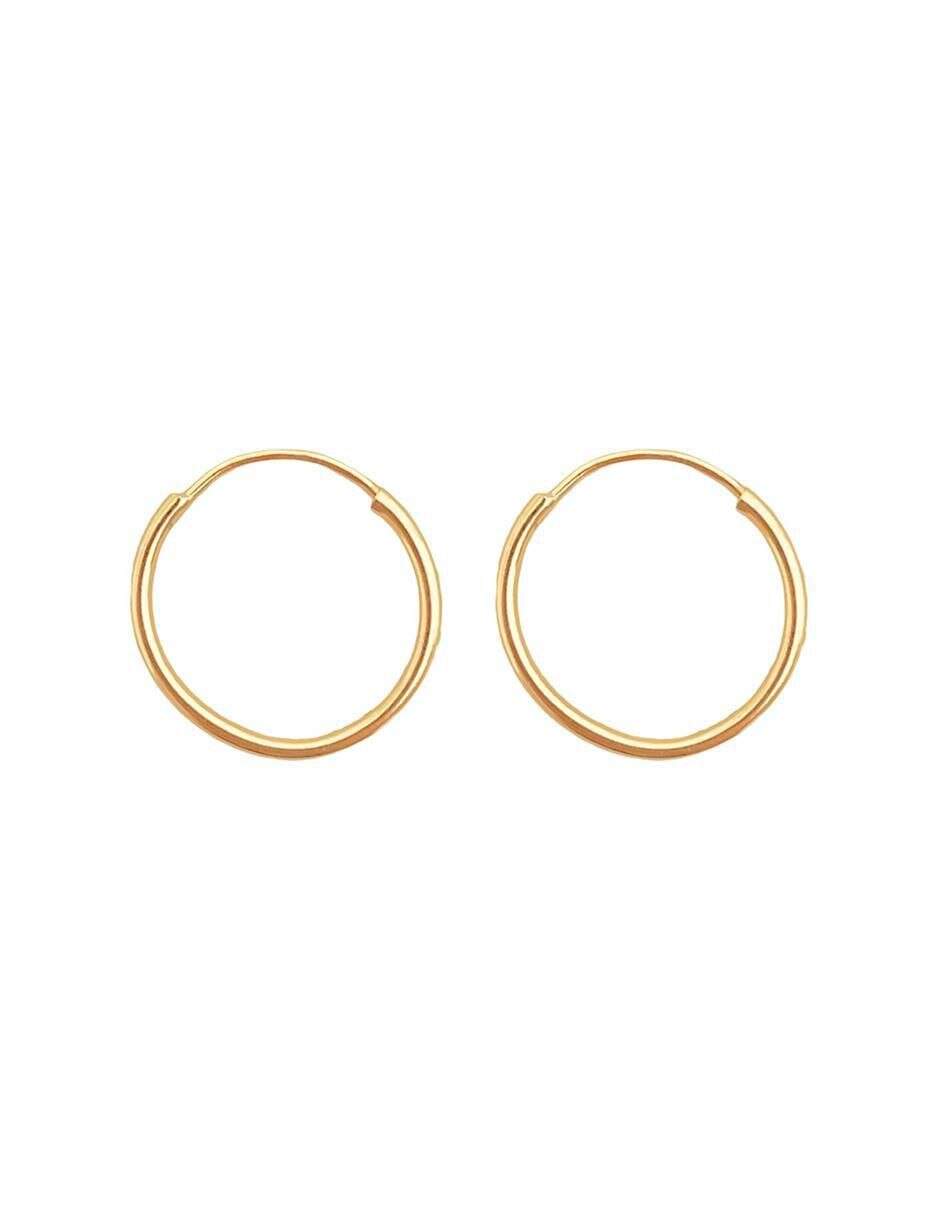 Arracadas Lenna de oro 14 K con acabado liso