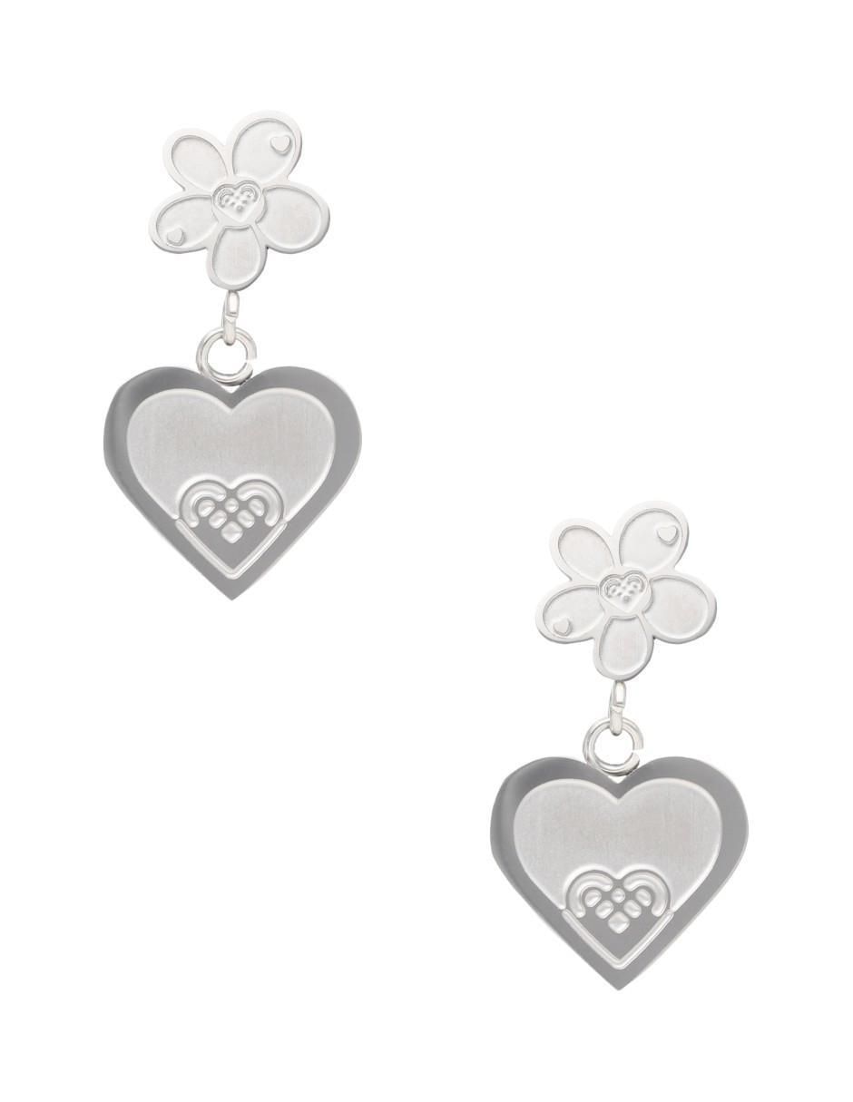 Broqueles de flor con acabado brillante