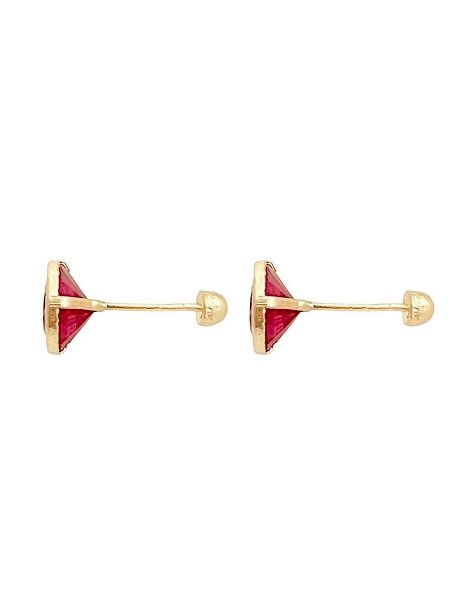 Broqueles redondos de oro 14 K con acabado diamantado 4