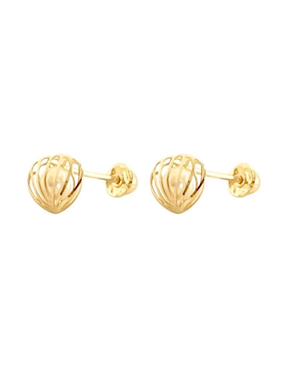 Broqueles de concha de oro 14 K perla 2