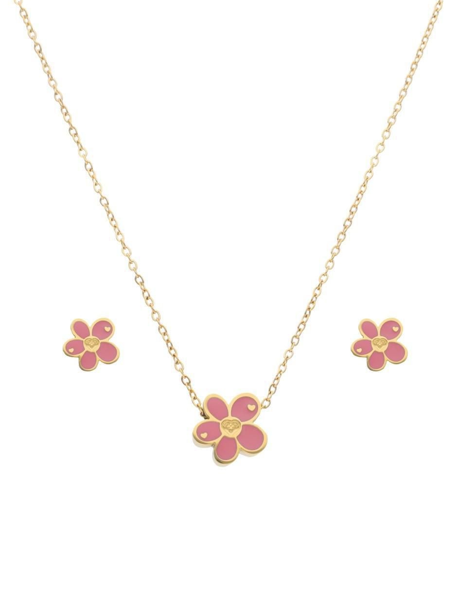 Aretes y collar de flor Tendencias 1